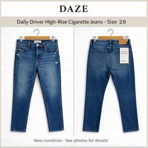 DAZE Daily Driver High-Rise Cigarette Jeans Size 29 NWT Blue Denim